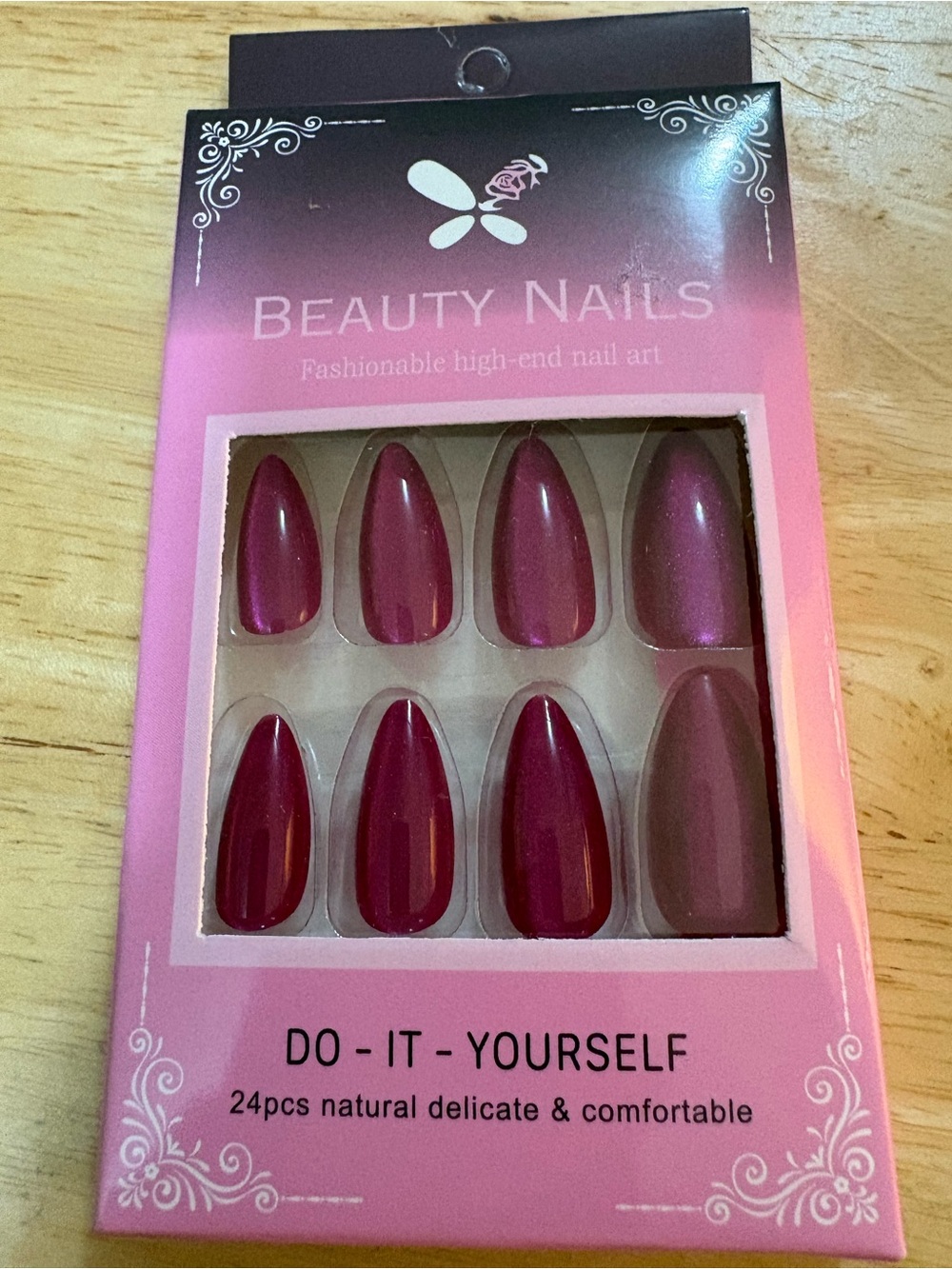 Berry pink Press-On Nail Set - 24pcs brand new